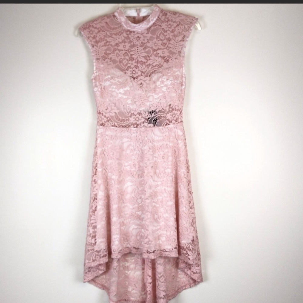 A lace pink dress